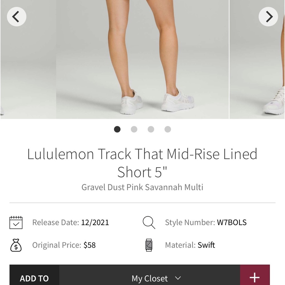 Lululemon Pink Track Shorts